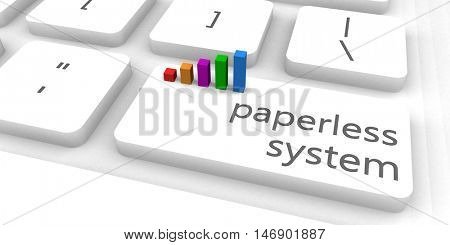 Paperless System as a Fast and Easy Website Concept 3D Illustration Render
