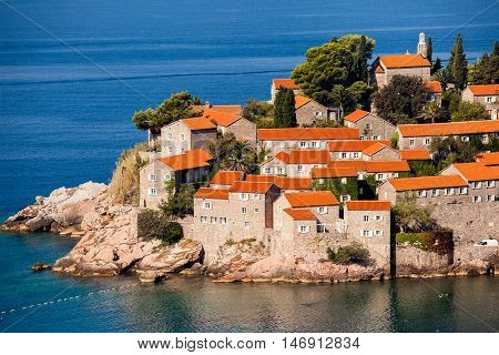 Sveti Stefan or Saint Stefan is a small islet and 5-star hotel resort on the Adriatic coast of Montenegro
