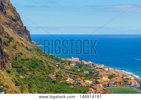 Breathtaking View From The Cliff On Madalena Do Mar , Madeira, Portugal