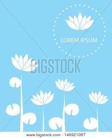 vector illustration of lotus flowers background card