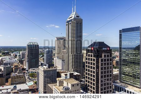 Indianapolis - Circa September 2016: Indianapolis Downtown Skyline on a Sunny Day II