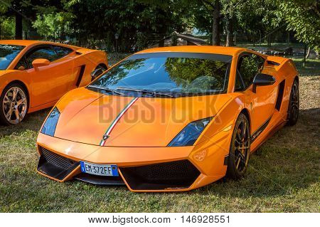 Mogliano VenetoItaly Sept 112016:Photo of a Lamborghini Gallardo SL Superleggera at meeting Top Selection 2016. The Lamborghini Gallardo is a sports supercar built by Lamborghini from 2003 to 2013.