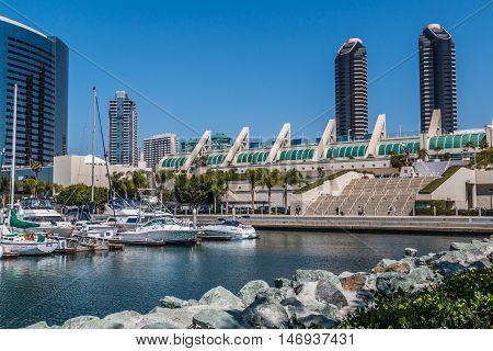 San Diego convention center as seen from the Embarcadero South.