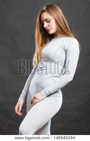 Fit Woman In Thermolinen Underwear,