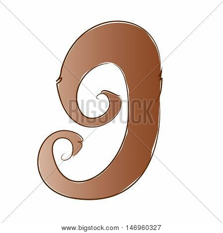 Hand drawn cartoon vector numbers. Decorative font