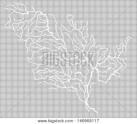 Halftone map of the Mississippi River and tributaries