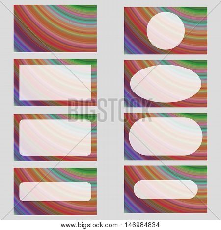Multicolored fractal art business card template design set