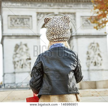 Seen From Behind Modern Child In Paris, France