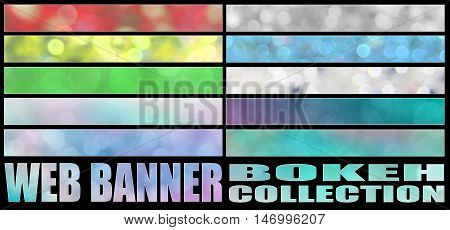 set 8. full web banner bokeh collection. standard size for full banner or leaderboard.