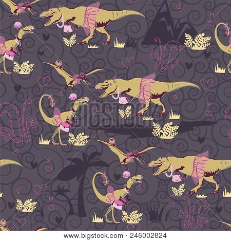 The Original Pattern With Dinosaur Princesses Is Suitable For Girls And Adult Girls. Perfectly Suita