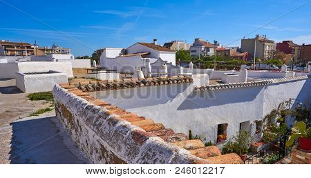 Paterna underground cave houses facade in Valencia Spain