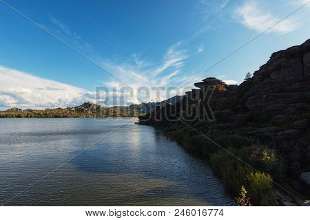 Beauty view on Kolyvan lake - a lake at the foot of the northern slope of the Kolyvan Ridge in the Altai Territory of Russia