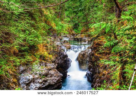 Little Qualicum Falls (lower Falls) Near Qualicum Beach And Parksville On Vancouver Island, British 
