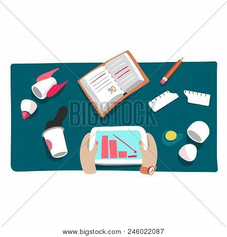 Business Crisis Or Startup Crash Vector Illustration Of Financial Fail And Market Fall And Loss Bank