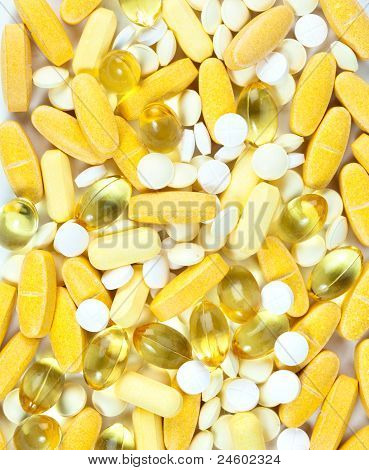 Smíšené žluté tablety