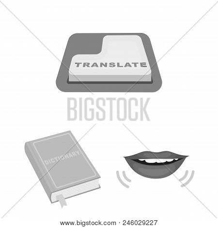 Translator And Linguist Monochrome Icons In Set Collection For Design. Interpreter Vector Symbol Sto