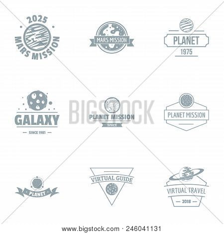 Galactic Logo Set. Simple Set Of 9 Galactic Vector Logo For Web Isolated On White Background