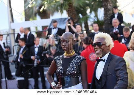 Designer Anggy Haif and his model attend the screening of 'Capharnaum' during the 71st annual Cannes Film Festival at Palais des Festivals on May 17, 2018 in Cannes, France.