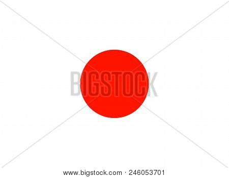 Vector Japanese Original Flag, Background Template. Illustration Red Circle.