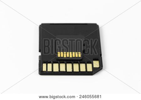 Microsd Memory Card On Sd Memory Card Isolated On White Background