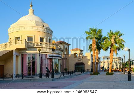 Sharm El Sheikh, Egypt - May 12, 2018: Architecture Of Business And Shopping And Entertainment Distr