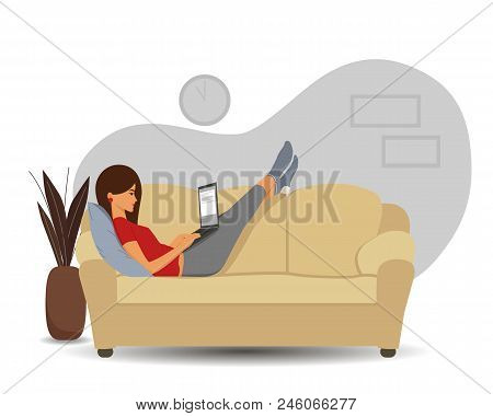 Freelance Work Of A Girl On The Computer