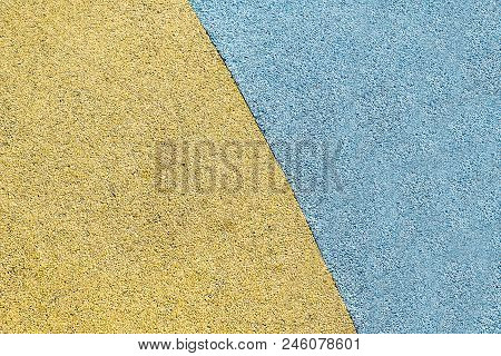 Yellow And Blue Pebbles Of Small Fraction.