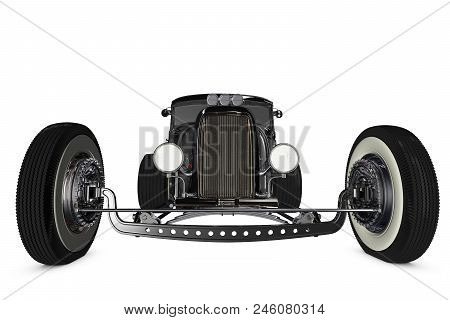 Hot Rod Sports Car. Isolated On White Background. 3d Render Illustration