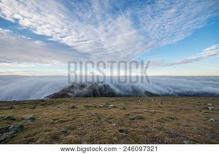 A Gorgeous View From Slieve Donard With Low Lying Clouds.
