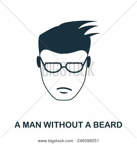 A Man Without A Beard Icon. Flat Style Icon Design. Ui. Illustration Of A Man Without A Beard Icon. 