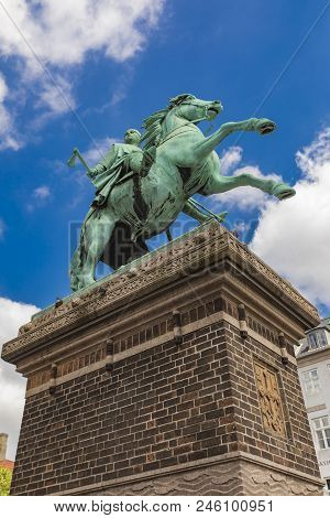 View At City Founder Bishop Absalon Statue In Copenhagen, Denmark