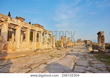 Hierapolis Ancient City Ruins, North Roman Gate, Pamukkale, Denizli Turkey