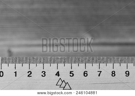 Measuring Tool For Maths Study Or Education. Handicraft And Wooden Equipment Concept. Simple Ruler W