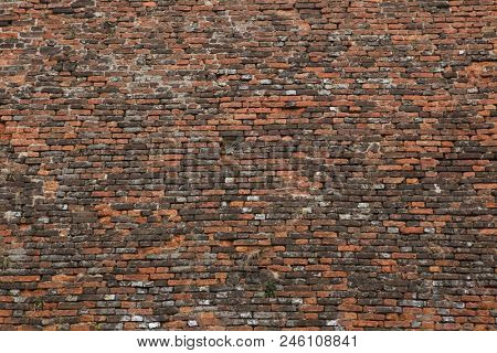 Baroque brick fortification of Saint Norbert Bastion in Prague, Czech Republic. Background texture. 