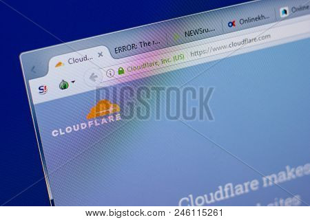 Ryazan, Russia - June 17, 2018: Homepage Of Cloudflare Website On The Display Of Pc, Url - Cloudflar