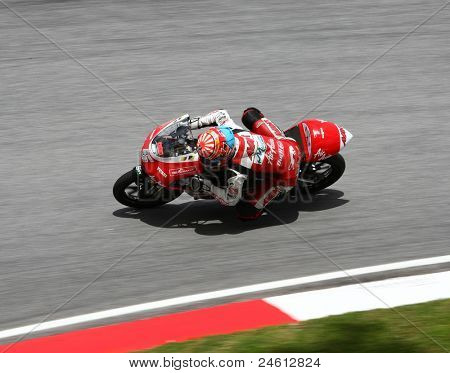 SEPANG, MALAYSIA - 23 oktober: 125cc rytter Johann Zarco konkurrerer på løbsdagen af Shell Advance Ma