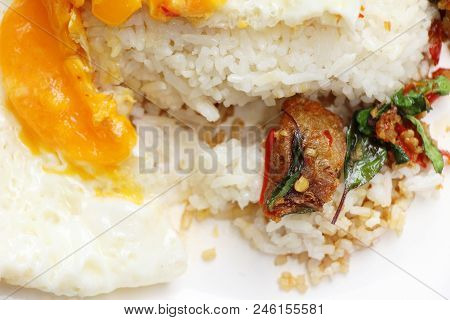 Fried Rice Basil With Crispy Pork Delicious