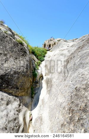 View of the ancient rock city of Uplistsikhe (Upliscyche), Georgia