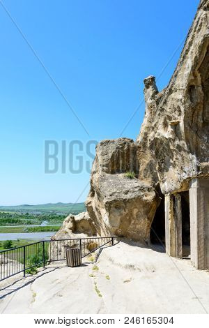 View of the ancient rock city of Uplistsikhe (Upliscyche), Georgia