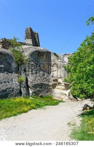 View of the ancient rock city of Uplistsikhe (Upliscyche), Georgia