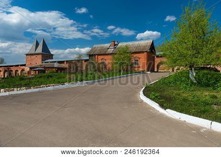 Nikolsky Gate And Wall Of Medieval Fortress. Inner View Of The Zaraisk Kremlin