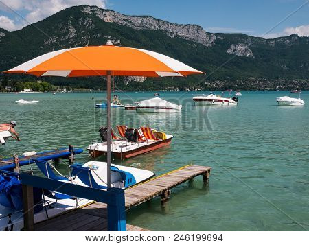 Parasol And View On Lake Annecy, France