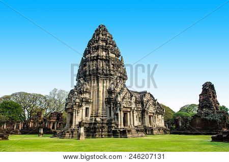 Central Pagoda, Stone Castle Of Phimai History Park, Thailand.