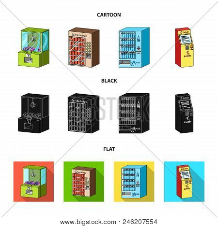 A Game Machine, A Ticket Sales Terminal, An Automaton For Selling Aqua And Chocolate. Terminals Set 