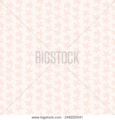 Seamless Pattern With Small Flowers. Gentle Background With Pink Flowers. Vector Illustration