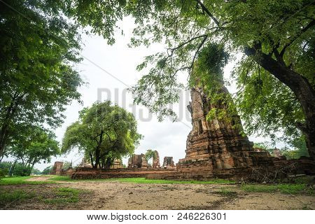 Beautiful Landscape And Foot-way To Temple, Ayutthaya Thailand