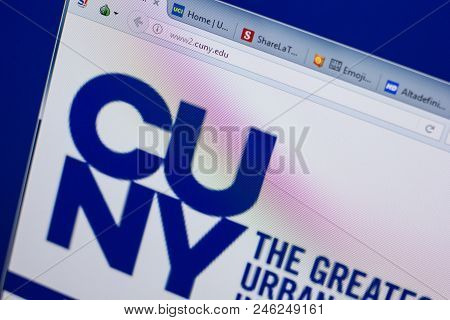 Ryazan, Russia - June 17, 2018: Homepage Of City University Of New York Website On The Display Of Pc
