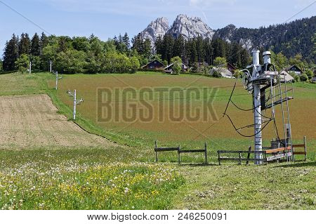 Meadows And Ski Resort Under The Moucherotte Range