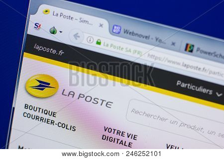 Ryazan, Russia - June 17, 2018: Homepage Of Laposte Website On The Display Of Pc, Url - Laposte.fr