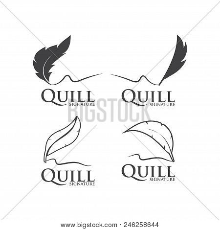 Illustration Of Quil Logo Design Template Vector
